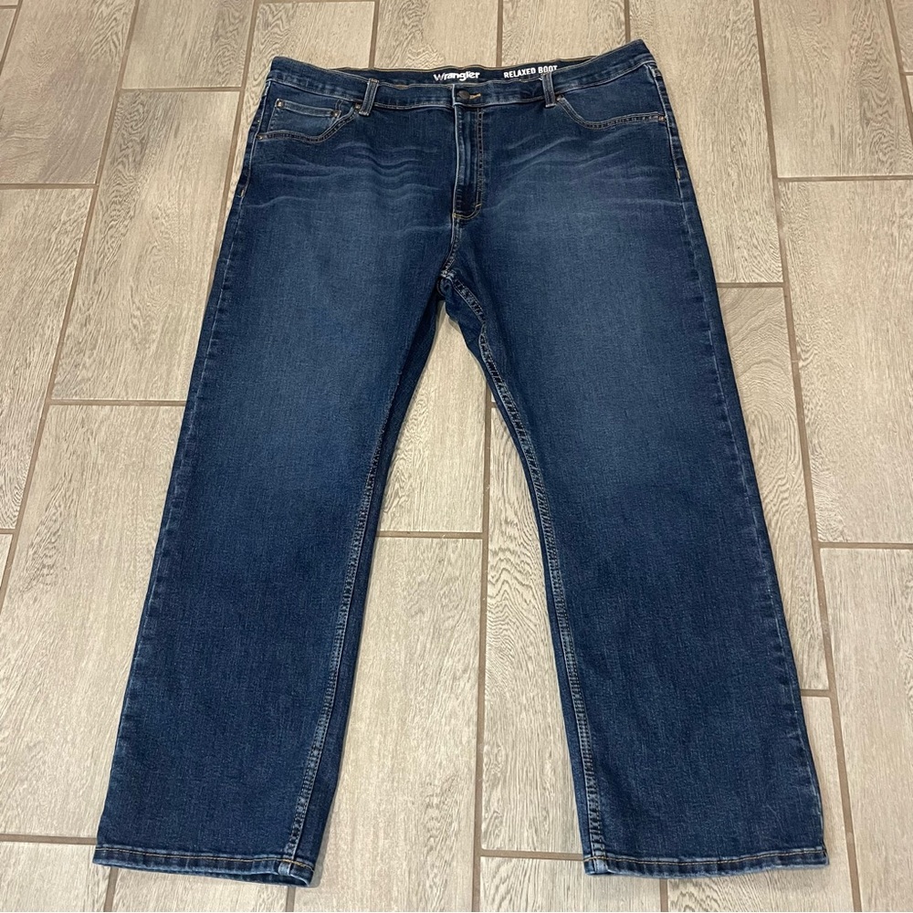 Wrangler Relaxed Fit Boot Jeans Mens 42x30 Dark Wash Stretch EUC
